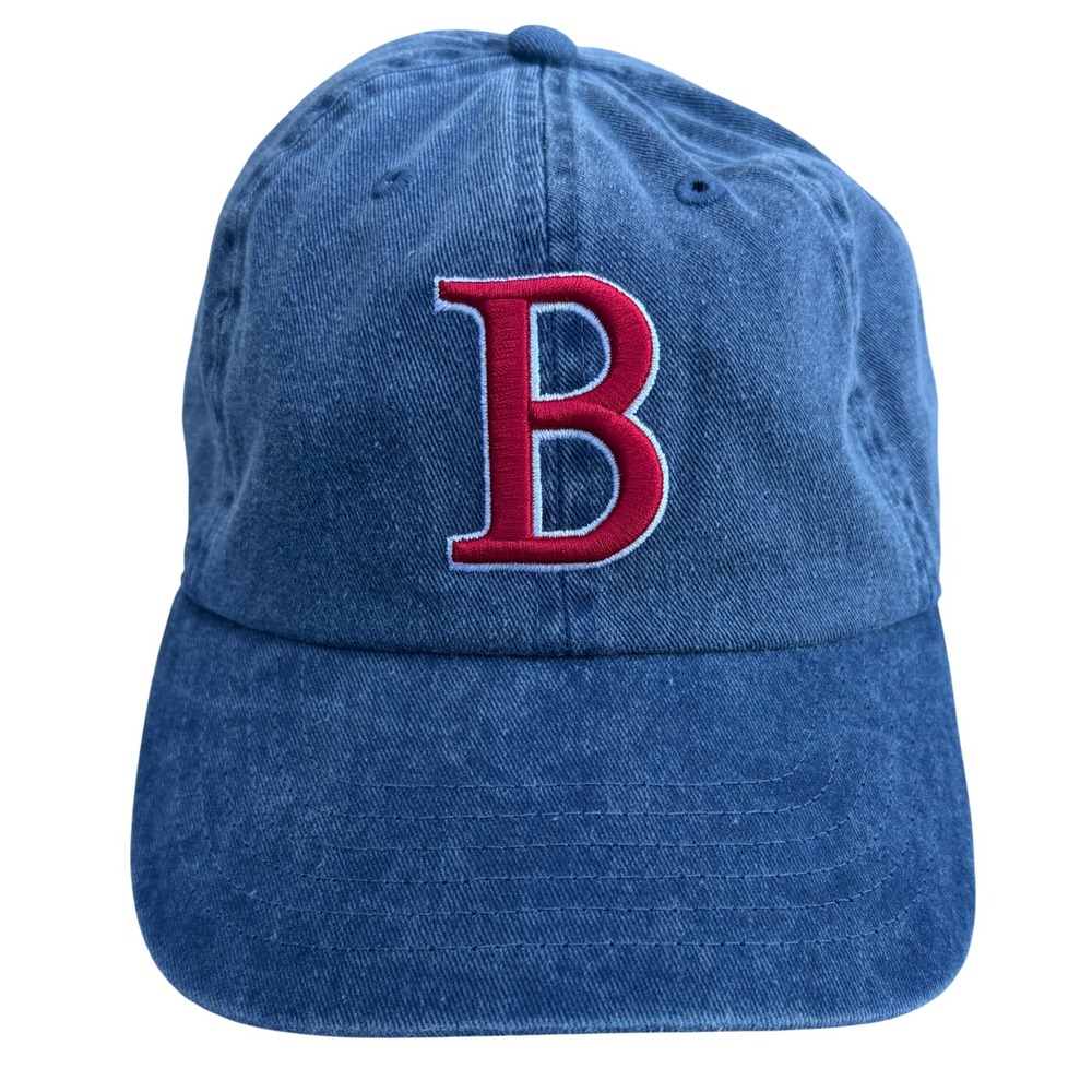 Bay State Apparel Boston Baseball Hat Embroidered Washed Blue Unisex Adjustable